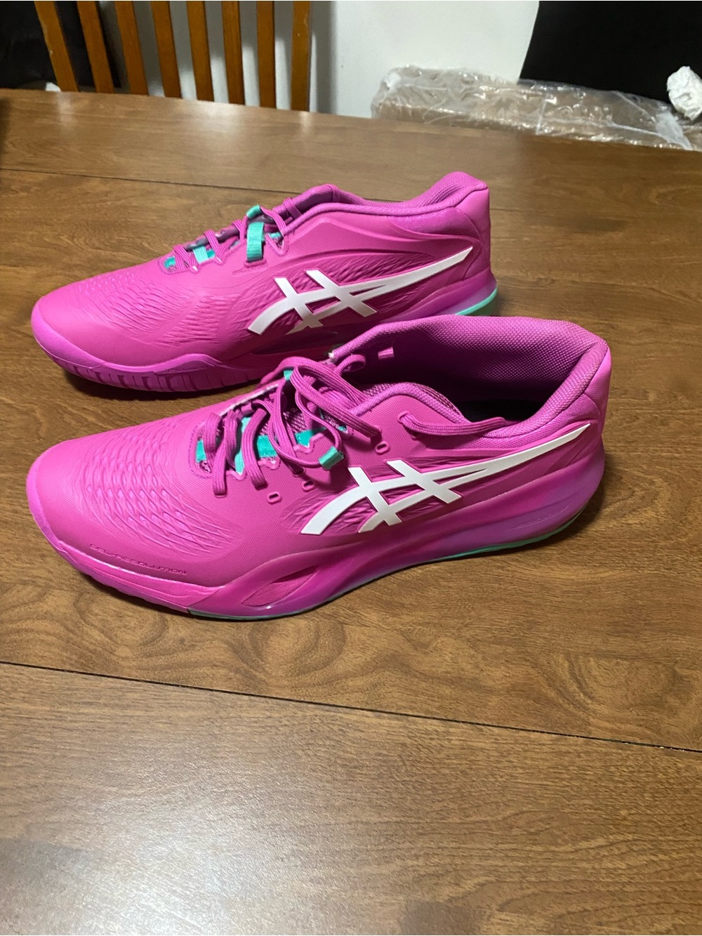 ASICS Men’s Bright Pink Athletic Sneakers with White Logo